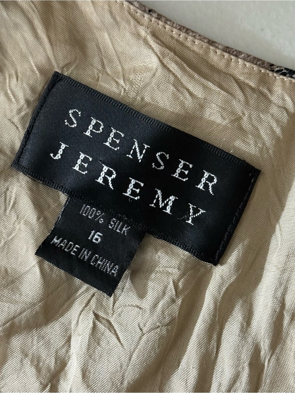 Vintage Spenser Jeremy 100% Silk Animal Print Patchwork Sheath Dress Size 16 - Picture 8 of 9
